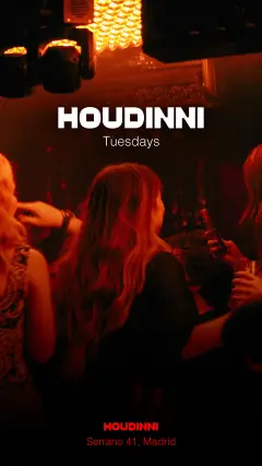 Flyer for HOUDINNI TUESDAYS - FLOOR 13 at Houdinni (Madrid), Tuesday 10 November 2026
