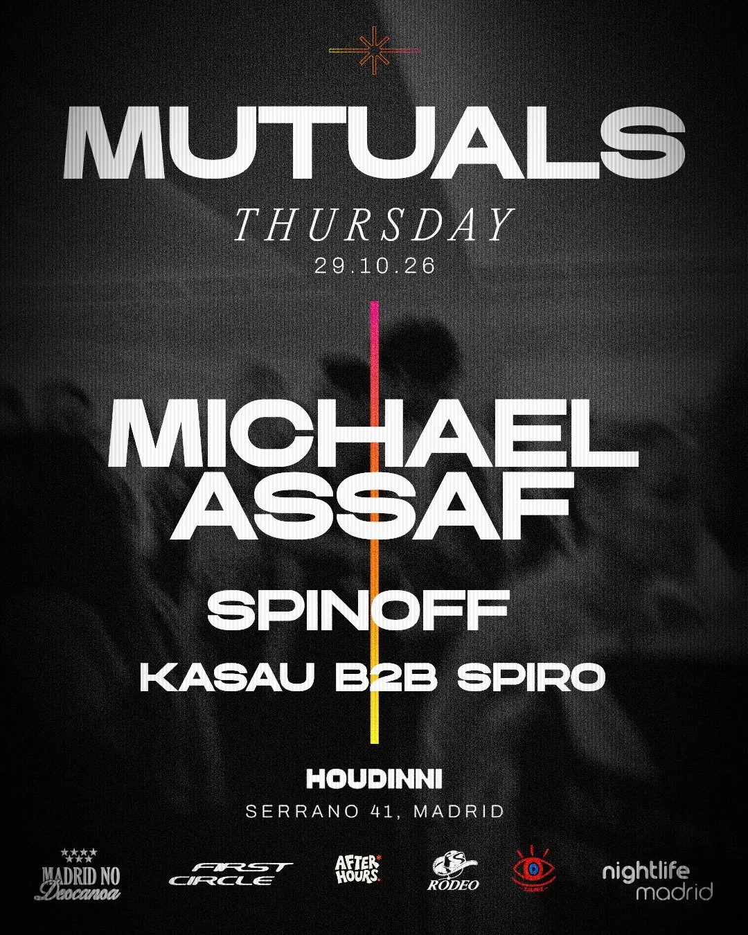Flyer de HOUDINNI THURSDAYS - MUTUALS en Houdinni (Madrid), jueves 29 de octubre de 2026