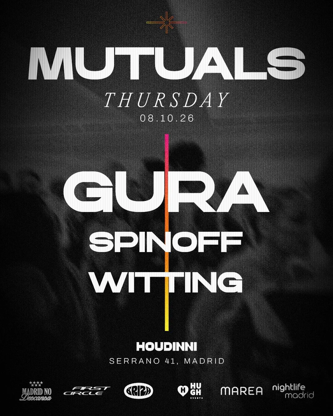 Flyer for HOUDINNI THURSDAYS - MUTUALS at Houdinni (Madrid), Thursday 8 October 2026