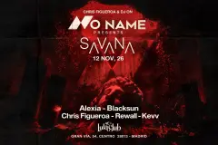 Flyer for NO NAME x SAVANA at Lula Club (Madrid), Thursday 12 November 2026