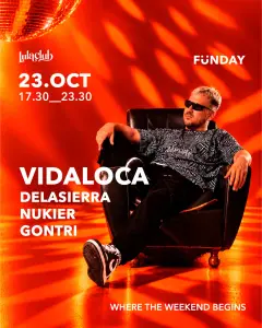 Flyer de FÜNDAY: DAYTIME CLUBBING w/ VIDALOCA en Lula Club (Madrid), viernes 23 de octubre de 2026