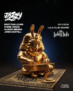 Flyer for JAZZY with Egyptian Lover at Lula Club (Madrid), Sunday 8 November 2026