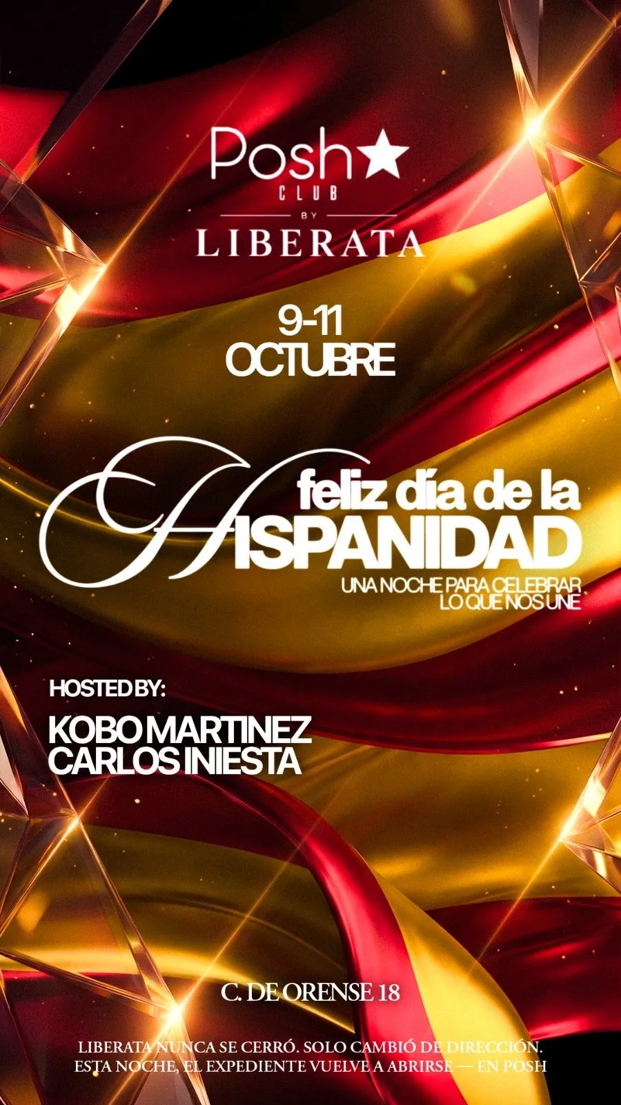 Flyer de VIERNES HISPANIDAD POSH ⭐️ en Posh Club (Madrid), viernes 9 de octubre de 2026