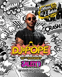 Flyer for DJ POPE OFFICIAL DJ J BALVIN x VANDIDO at Vandido (Madrid), Sunday 18 October 2026