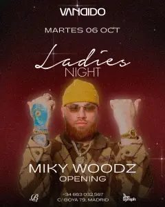 Flyer for MIKY WOODZ x VANDIDO at Vandido (Madrid), Tuesday 6 October 2026