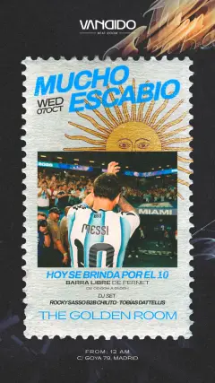 Flyer for Mucho Escabio - Golden Room at Vandido (Madrid), Wednesday 7 October 2026