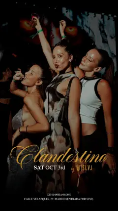 Flyer de CLANDESTINO SATURDAY en Fetén by SLVJ (Madrid), sábado 3 de octubre de 2026