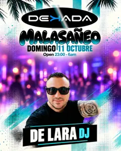 Flyer for MALASAÑEO at Dekada (Madrid), Sunday 11 October 2026
