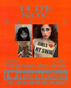 Flyer for MANUELAS at Joy Eslava (Madrid), Saturday 14 November 2026