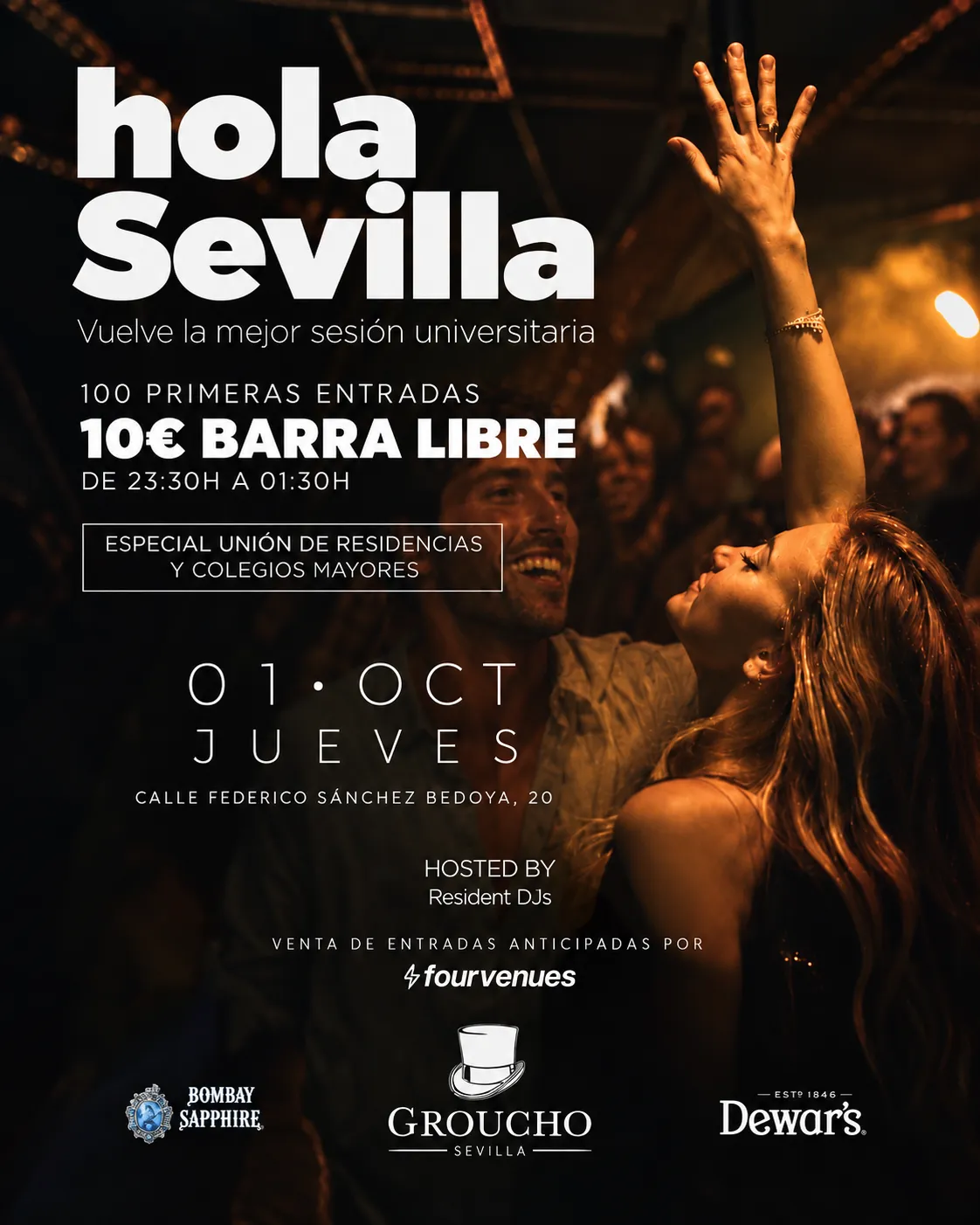 Flyer de 📚OPENING JUEVES · GROUCHO UNIVERSITARIO en Groucho (Sevilla), jueves 1 de octubre de 2026