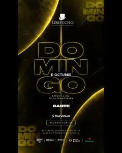 Flyer for DOMINGO · ESPECIAL DÍA DE LA HISPANIDAD at Groucho (Seville), Sunday 11 October 2026