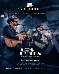 Flyer for LOS COTES · GROUCHO SEVILLA | VIERNES 02 DE OCTUBRE at Groucho (Seville), Friday 2 October 2026