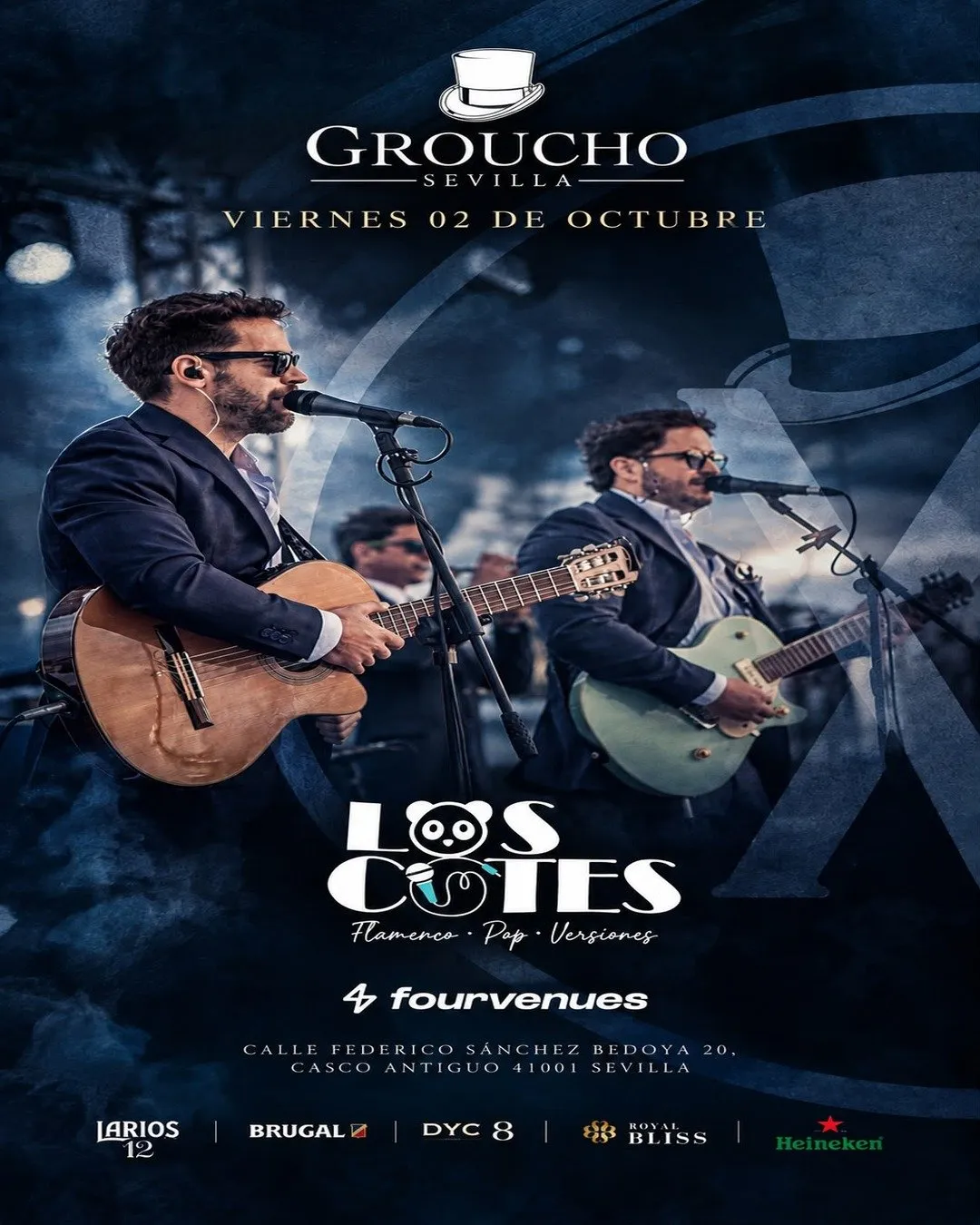 Flyer for LOS COTES · GROUCHO SEVILLA | VIERNES 02 DE OCTUBRE at Groucho (Seville), Friday 2 October 2026