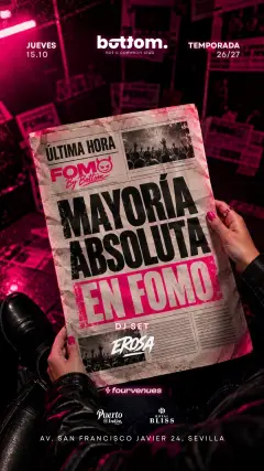 Flyer de JUEVES FOMO en Bottom (Sevilla), jueves 15 de octubre de 2026