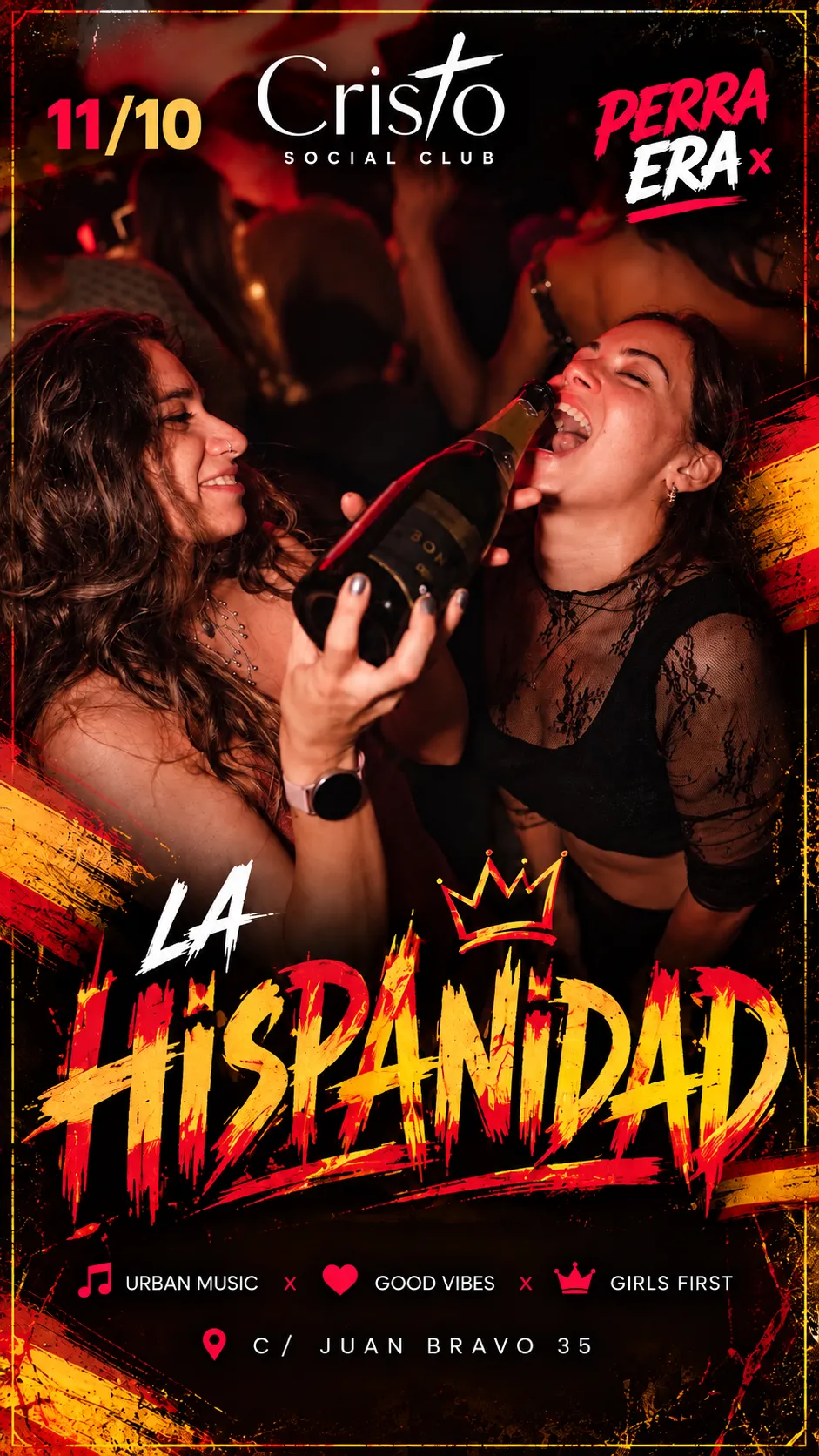 Flyer for HISPANIDAD 🇪🇸 PERRA ERA at CrisTo Social Club (Madrid), Sunday 11 October 2026