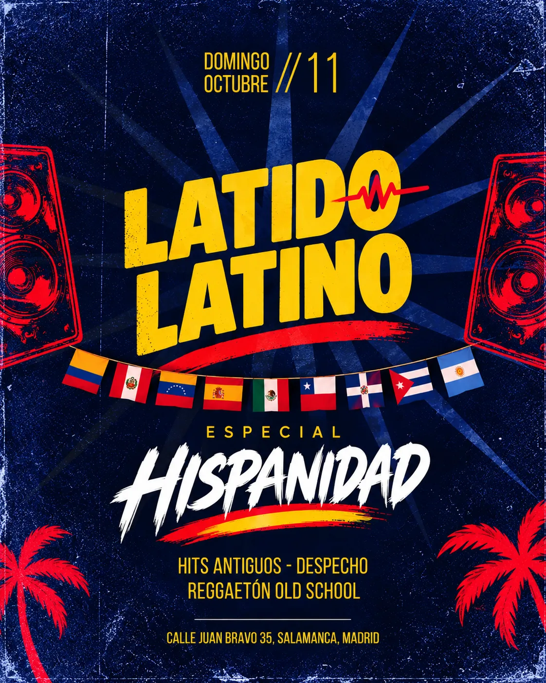 Flyer for LATIDO LATINO at CrisTo Social Club (Madrid), Sunday 11 October 2026