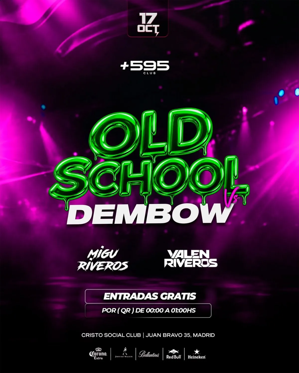 Flyer for +595 at CrisTo Social Club (Madrid), Saturday 17 October 2026