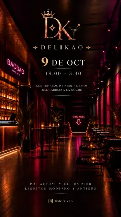 Flyer de DELIKAO en Bao Bao (Madrid), viernes 9 de octubre de 2026