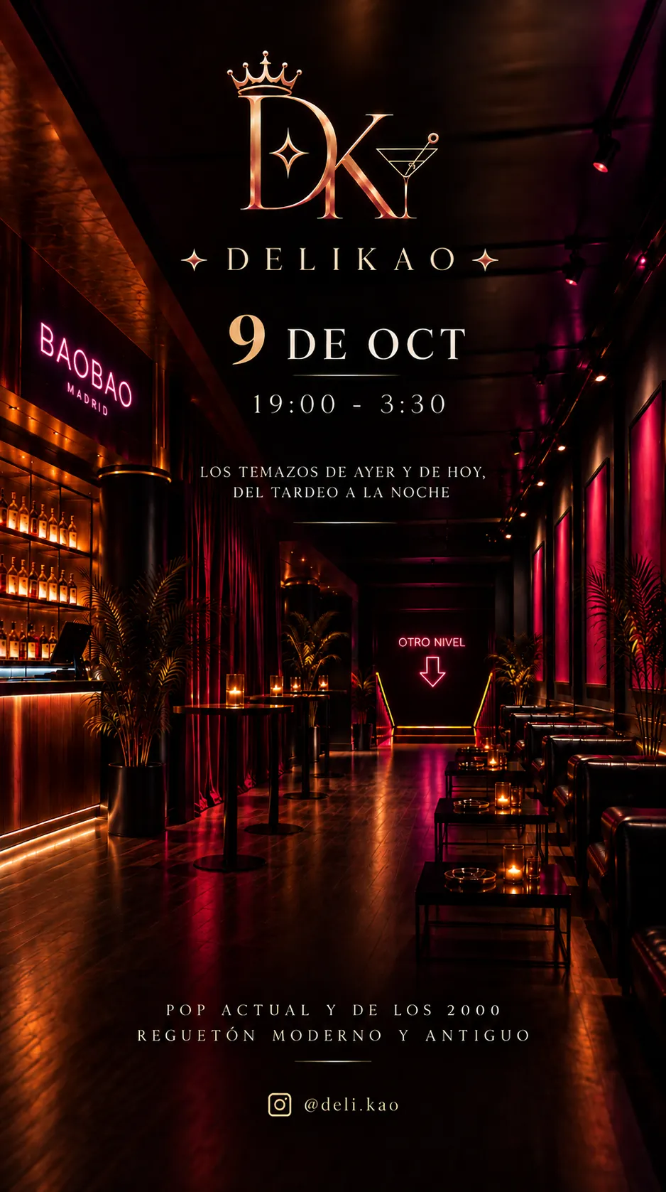 Flyer de DELIKAO en Bao Bao (Madrid), viernes 9 de octubre de 2026