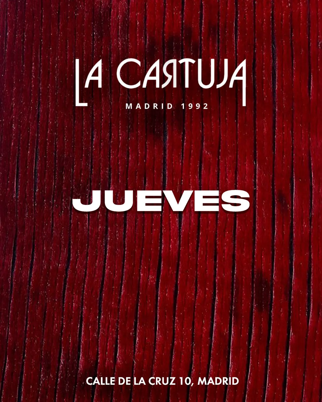 Flyer for Jueves at La Cartuja (Madrid), Thursday 19 November 2026