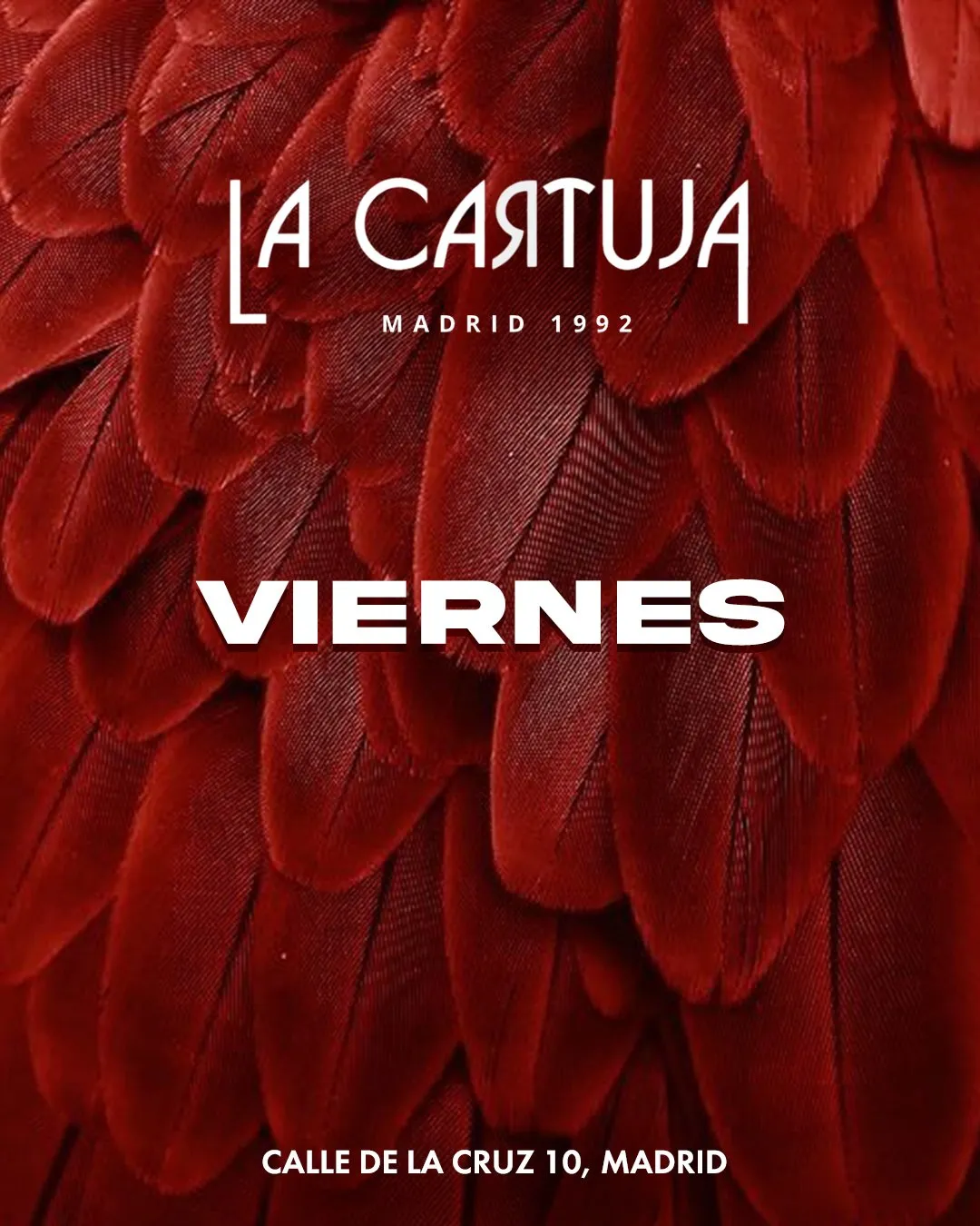 Flyer for Viernes at La Cartuja (Madrid), Friday 6 November 2026