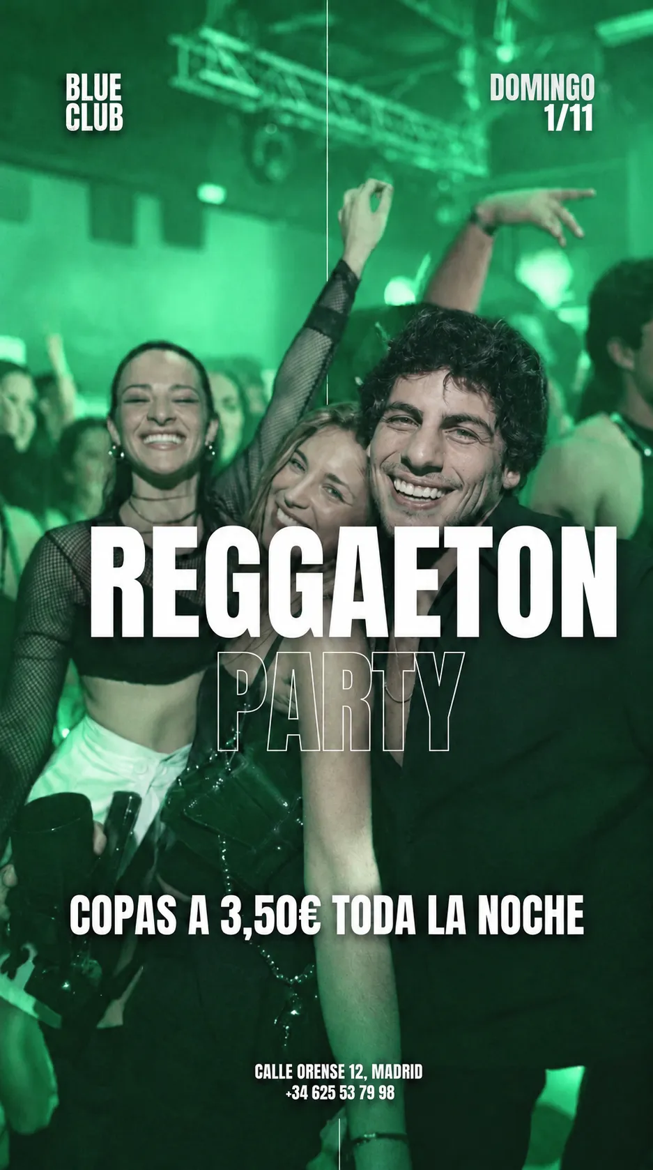 Flyer for COPAS A 3,5€ at Blue Club (Madrid), Sunday 1 November 2026