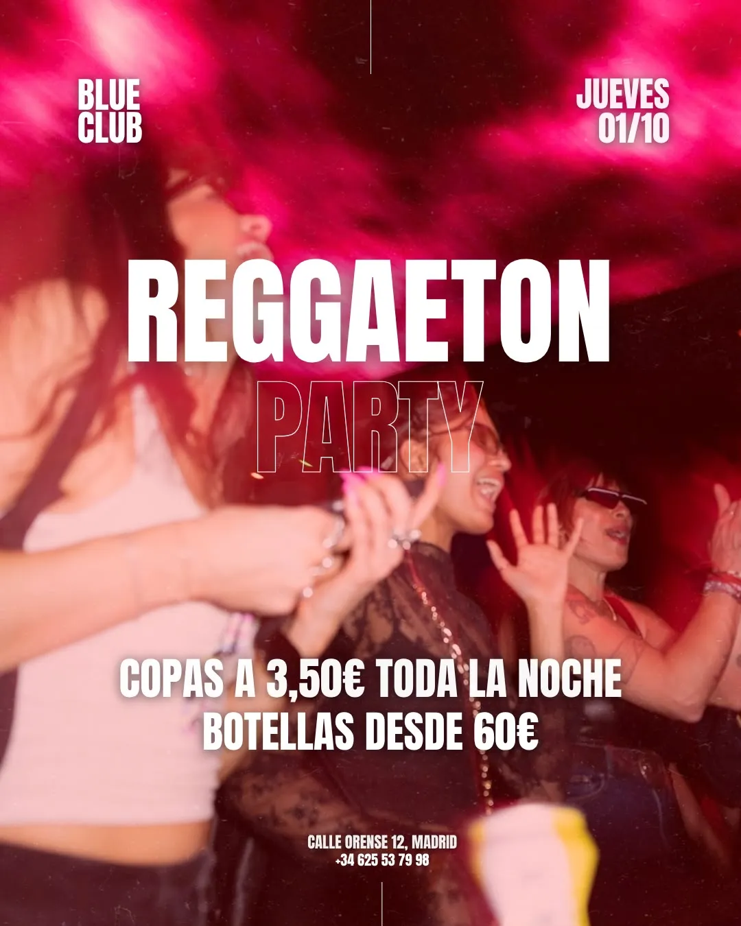 Flyer for COPAS A 3,5€ at Blue Club (Madrid), Thursday 1 October 2026