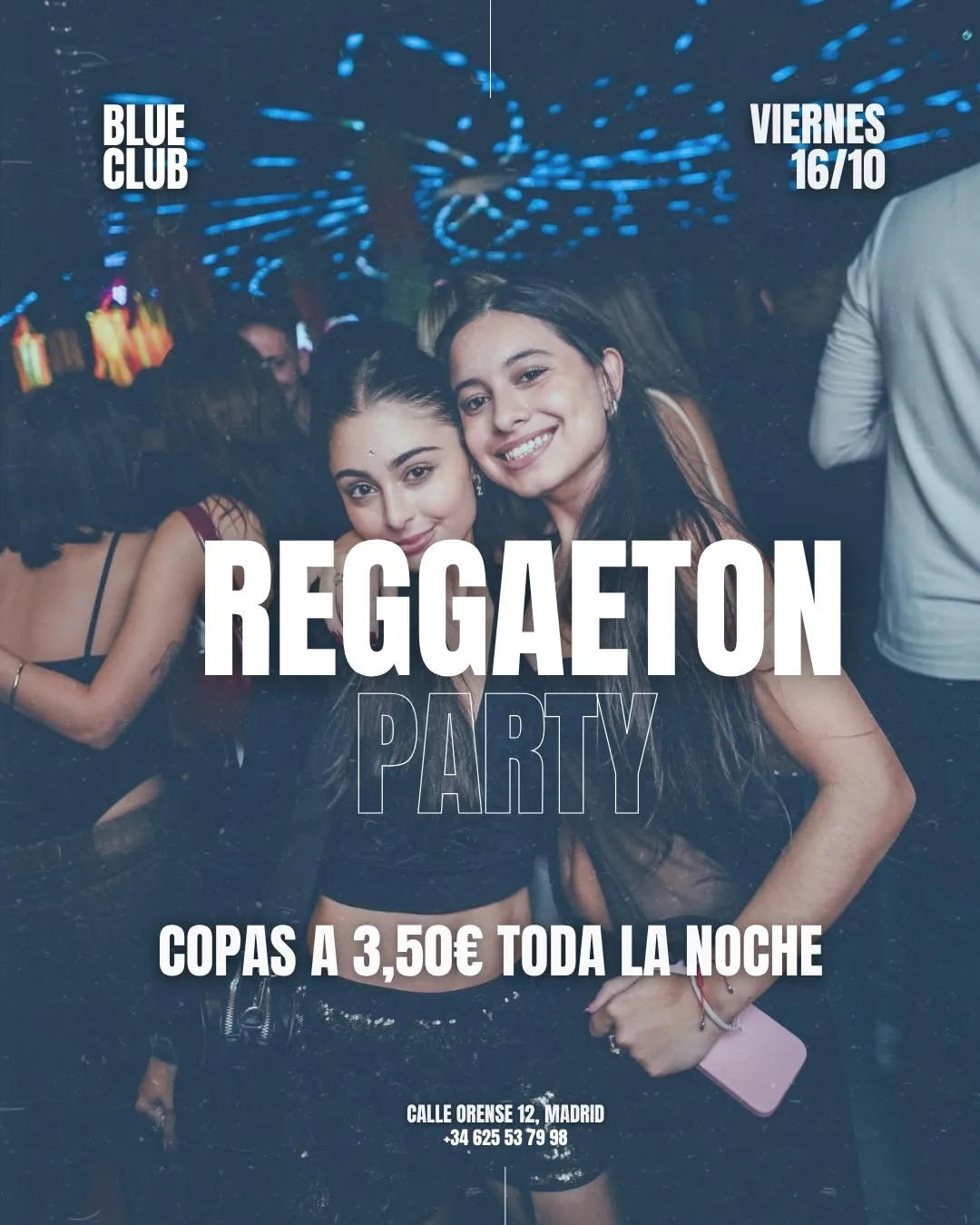 Flyer for COPAS A 3,5€ at Blue Club (Madrid), Friday 16 October 2026