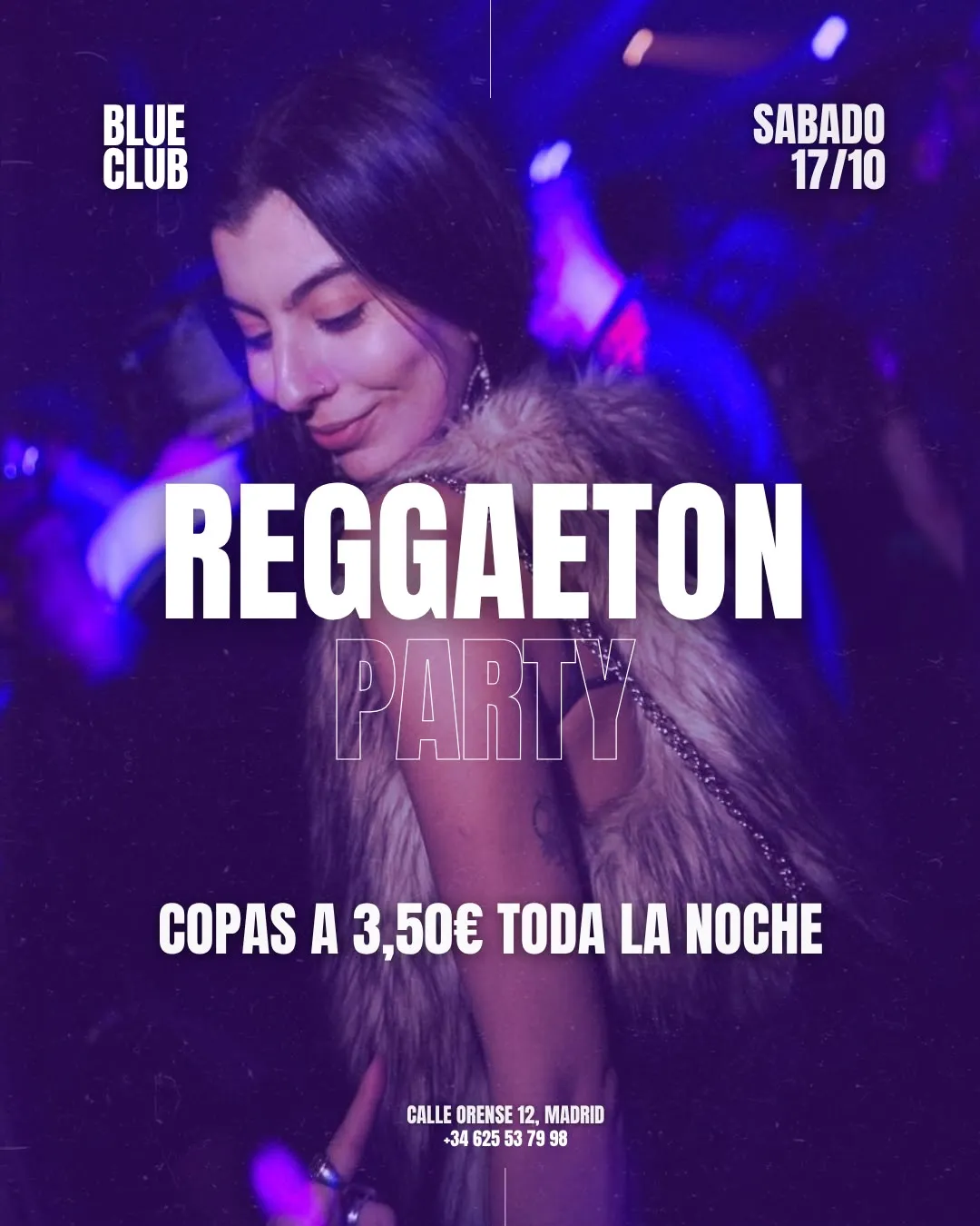 Flyer for COPAS A 3,5€ at Blue Club (Madrid), Saturday 17 October 2026