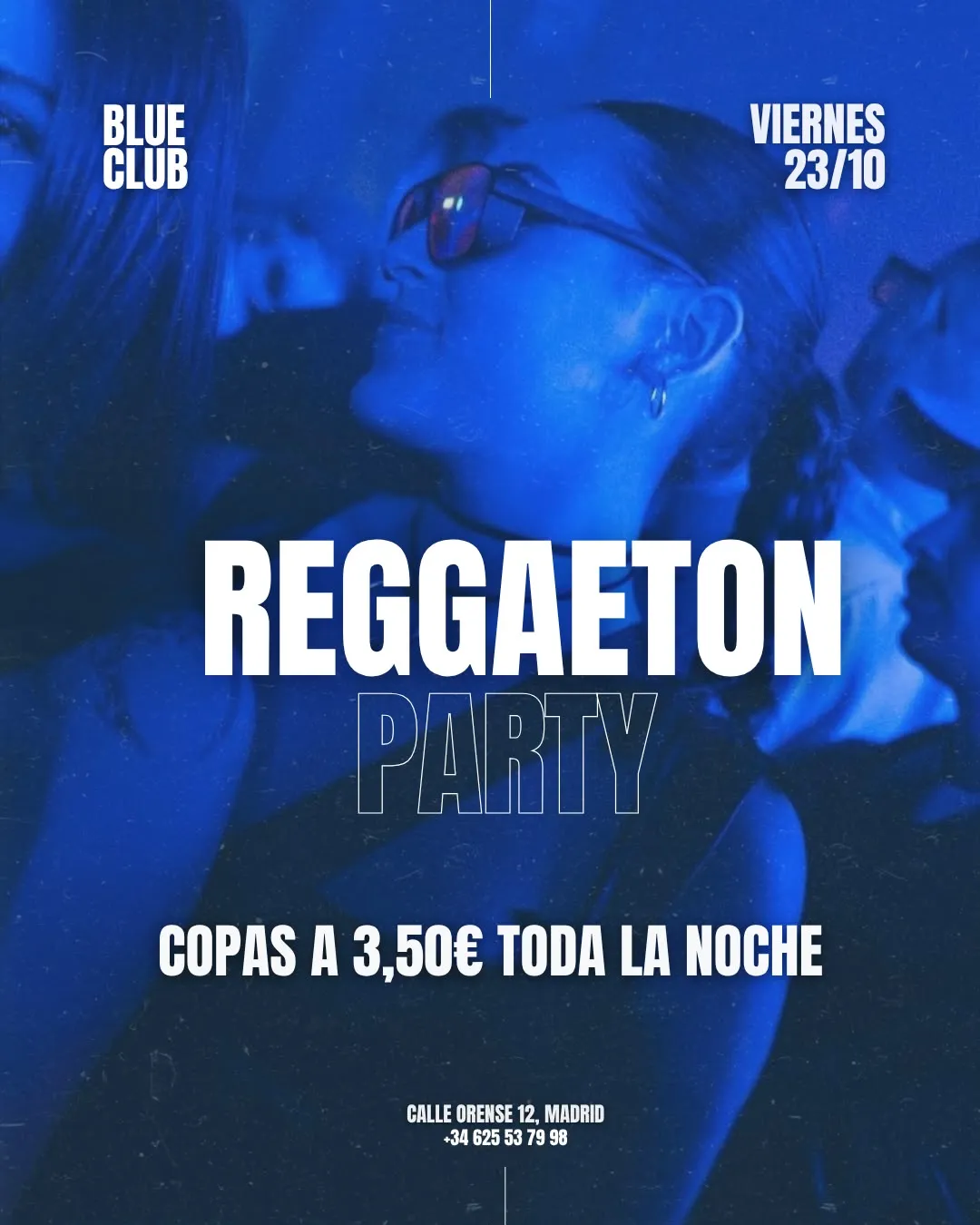 Flyer for COPAS A 3,5€ at Blue Club (Madrid), Friday 23 October 2026