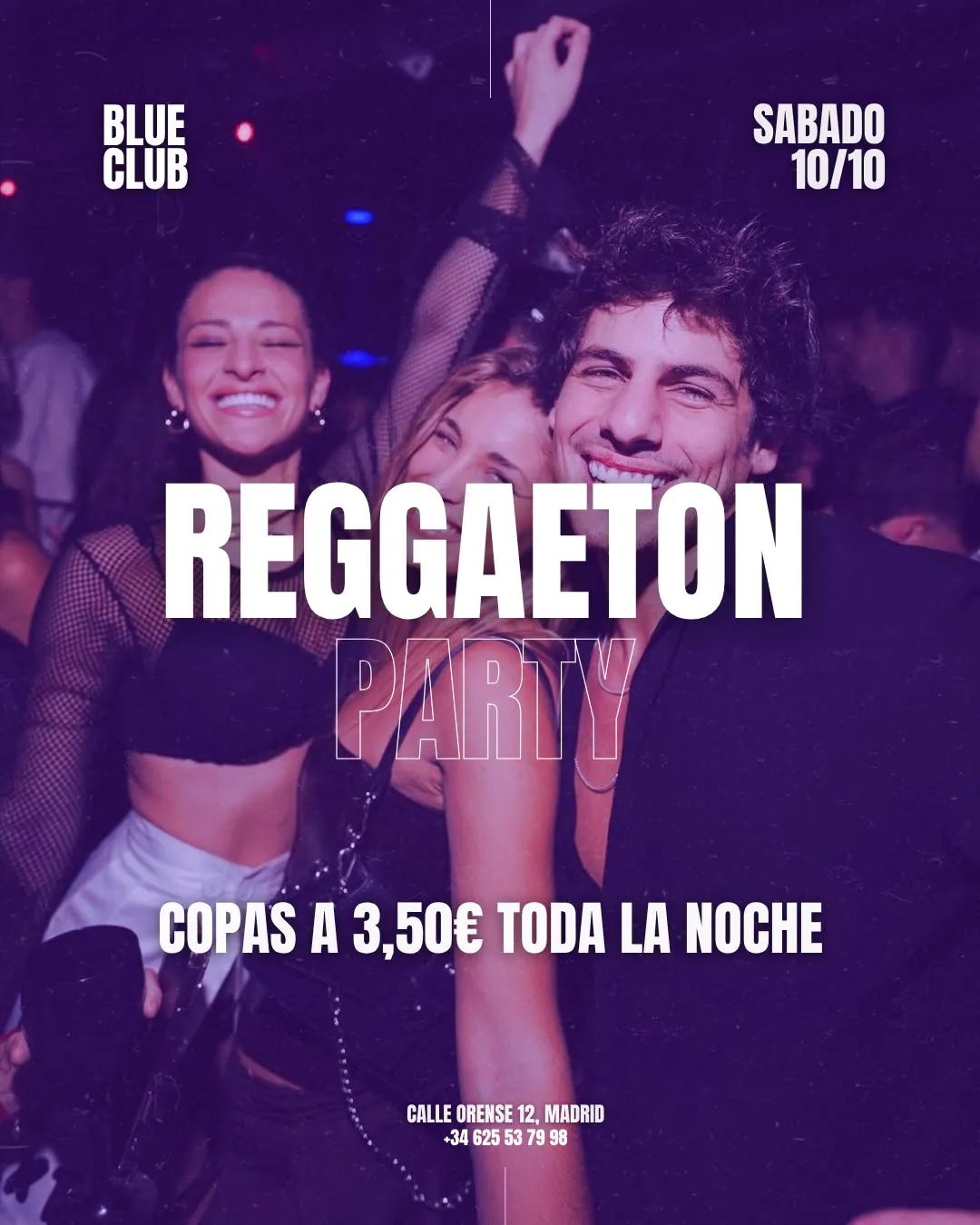 Flyer for COPAS A 3,5€ at Blue Club (Madrid), Saturday 24 October 2026