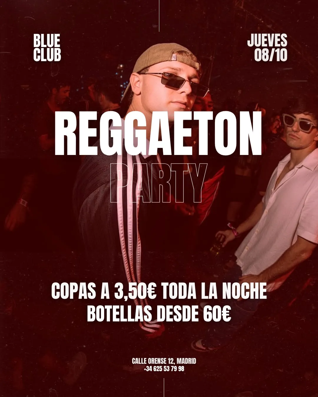 Flyer for COPAS A 3,5€ at Blue Club (Madrid), Thursday 29 October 2026