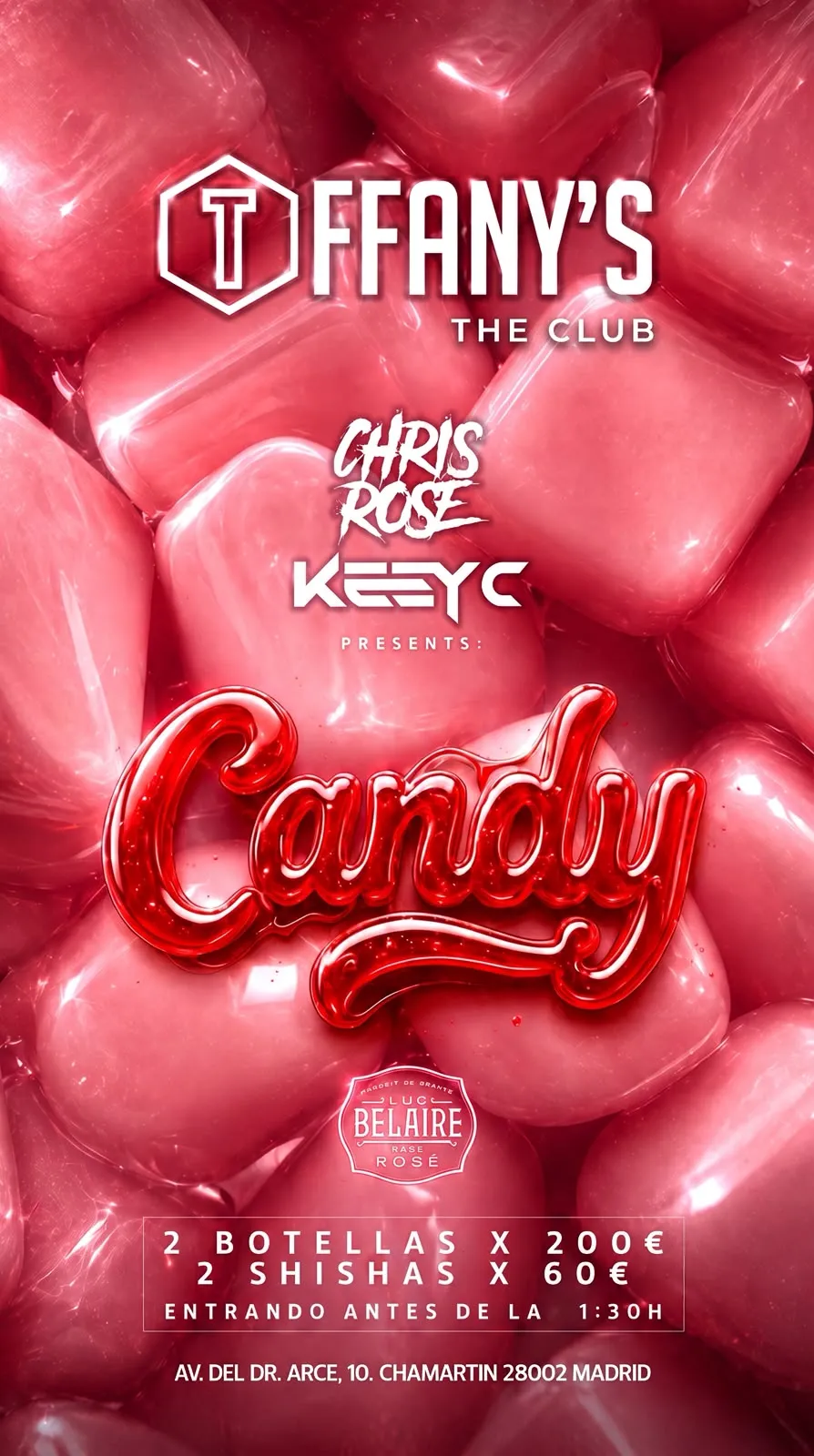 Flyer de CANDY AT TIFFANY’S en Tiffany's The Club (Madrid), lunes 7 de diciembre de 2026