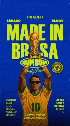 Flyer for Bum Bum - Made in Brasa at Bonded Club (Madrid), Saturday 14 November 2026