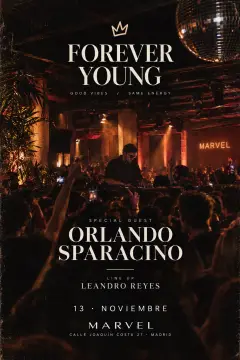 Flyer de FOREVER YOUNG 👑 | Reggaetón Old School y Hits 2000–2010 en Marvel (Madrid), viernes 13 de noviembre de 2026