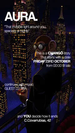 Flyer de AURA en Chango (Madrid), viernes 23 de octubre de 2026