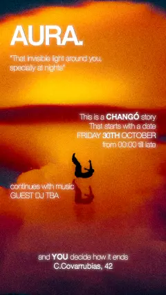 Flyer de AURA en Chango (Madrid), viernes 30 de octubre de 2026