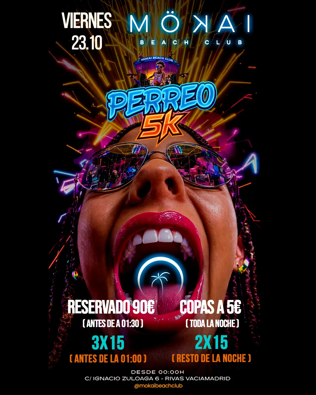 Flyer for MÖKAI beach club at Mokai Beach Club (Madrid), Friday 23 October 2026