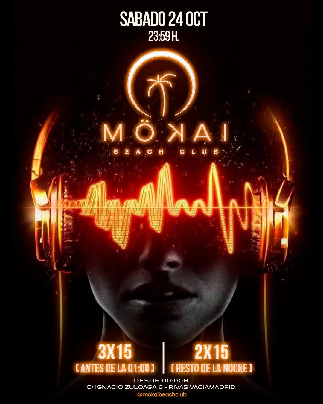 Flyer for MÖKAI beach club at Mokai Beach Club (Madrid), Saturday 24 October 2026