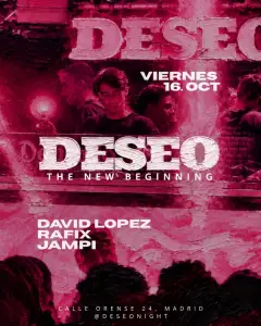 Flyer for DESEO (NAZCA CLUB) at Deseo (Madrid), Friday 16 October 2026
