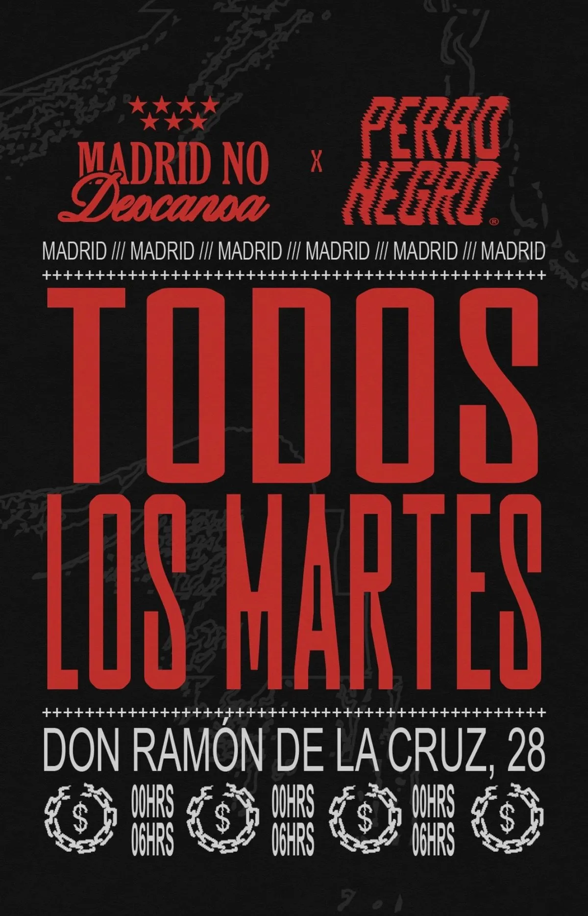 Flyer de MARTES PERRO NEGRO X MADRID NO DESCANSA en Perro Negro (Madrid), martes 10 de noviembre de 2026