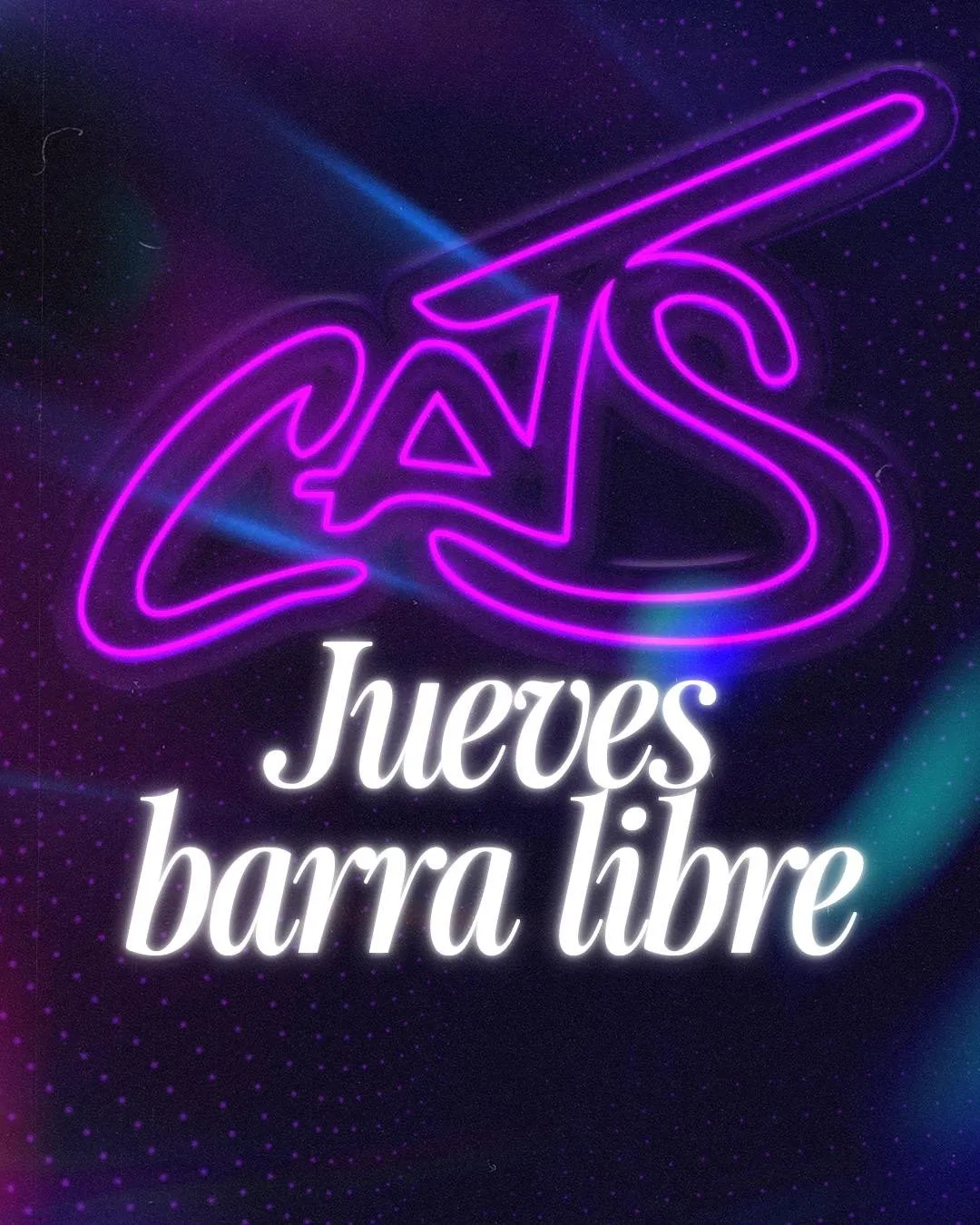 Flyer for JUEVES 1oct NOVATEO BARRA LIBRE COPAS at Cats (Madrid), Thursday 1 October 2026